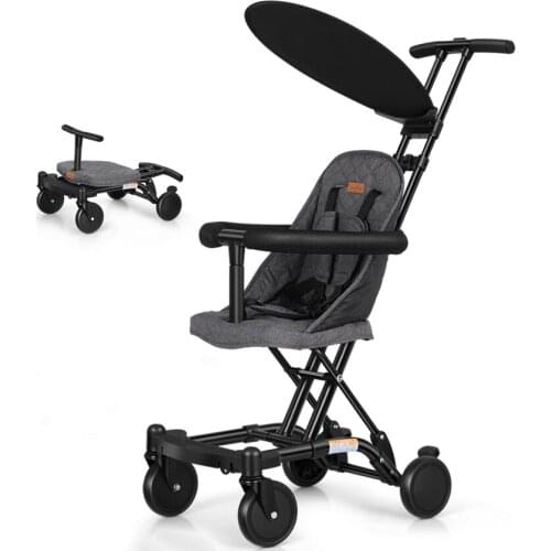 New simple pure color dexterous baby stroller comfortable multifunctional baby stroller