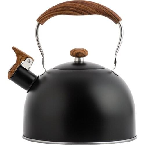 New creative kitchenware whistle kettle black whistle kettle household kitchen kettle large capacity 2.5L kettle