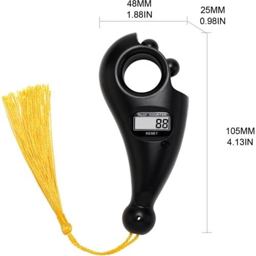 Portable Handheld Tassel Digital Beads Counter Finger Game Toy Manual Reset Decompression Relaxation Tool for Meditation P82D