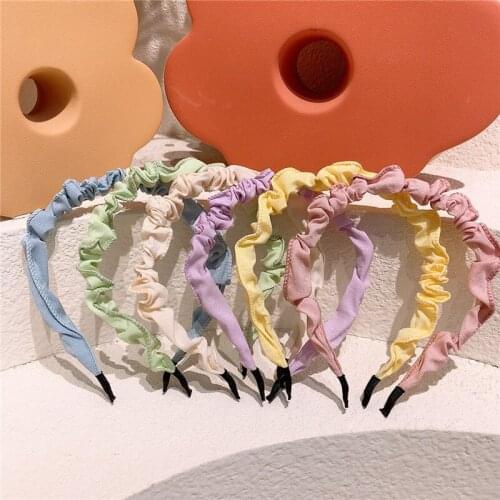 2021 New Sweet Girl Fresh Simple Colorful Fabric Fold Bubble Hairband Kids Hair Accessories Korean Fashion Childrens Headdress