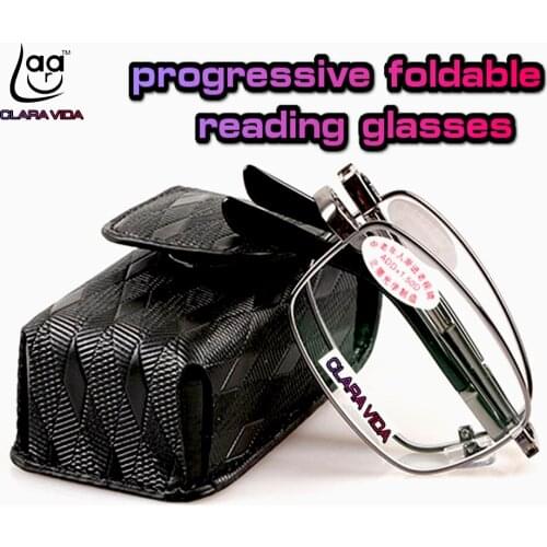 = CLARA VIDA = Progressive Multifocal Men Lady Reading Glasses Foldable See Near Far Ultra Light Alloy Intelligence Add +1 To +4