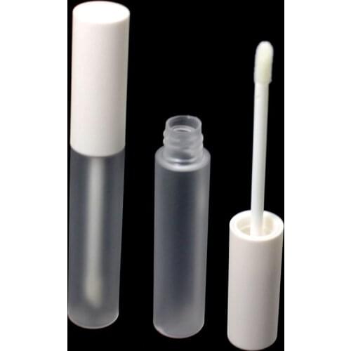30pcs 10ml transparent matte plastic lipgloss empty tube cosmetic lip gloss packaging container with white lid