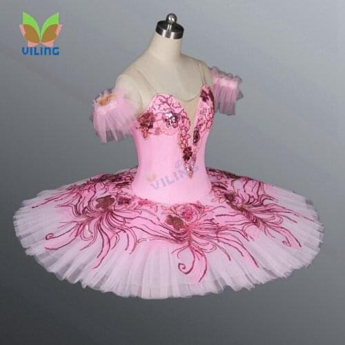 Pink dance ballet costume classical professional ballet tutu skirt for girls nutcracker ballet dress
