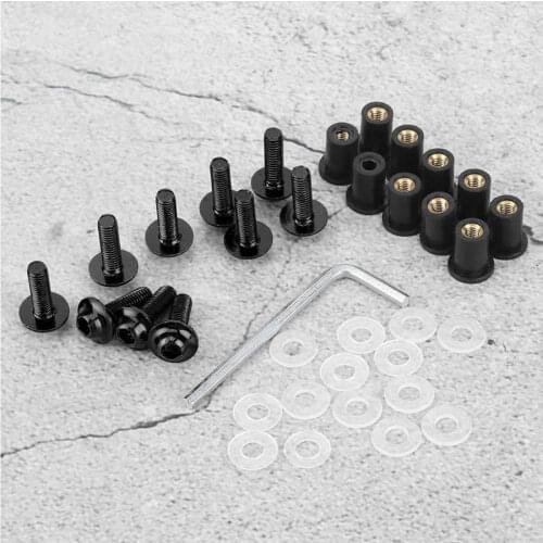 Windscreen Washer 10pcs Motorcycle Windshield Bolts Nut Washers Universal Motorbike Fairing Mounting Kit