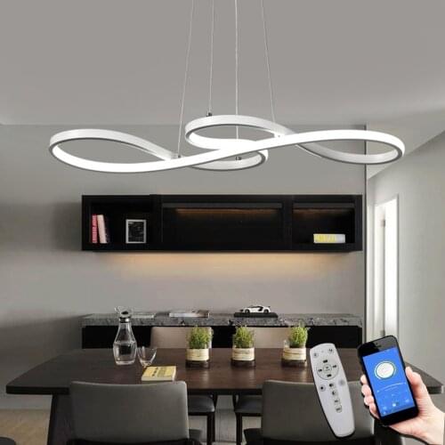 Modern LED Chandelier Dimmable and Height Adjustable 150cm Ceiling Hanging Lamp in Living Room, Bedroom, Dining Room