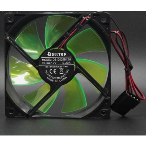 Cabinet Fan Silent Fan Crystal 12cm 12CM Heat Dissipating Power Fan Blue LED Light Brilliant