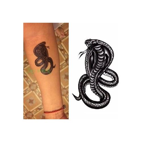 Temporary Tattoo Sticker 10.5*6cm fashion Cobra snake tattoo for men tatto stickers flash tatoo fake tattoos Waterproof Body Art