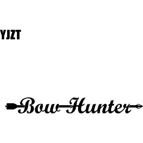 YJZT 14.5CM*1.6CM BOW HUNTER Vinyl Decal Arrow Car Sticker Black Silver C10-02298