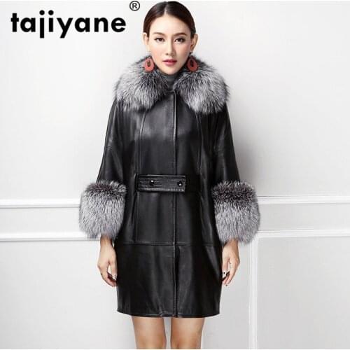 Real Coat Fur Female Fox Fur Collar Genuine Leather Jacket Winter Sheepskin Coat Women Clothes 2021 Tops Windbreaker ZT4097