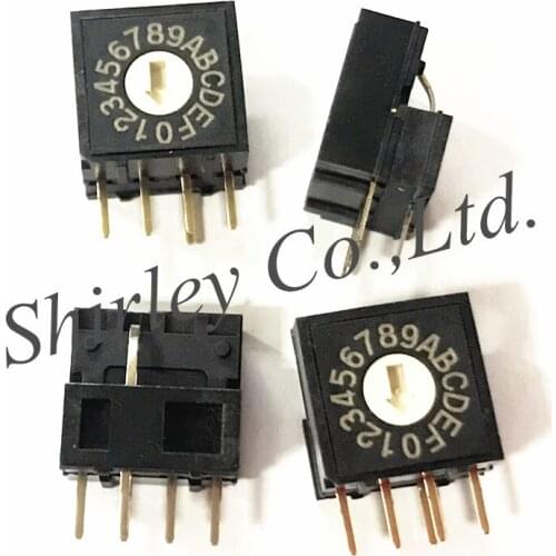 100% NEW 0-F 16 Rotary Coding Knob Switch DIP 5pins no Shank 4:1 PCB Switching RV4A-16R-V-B 5p