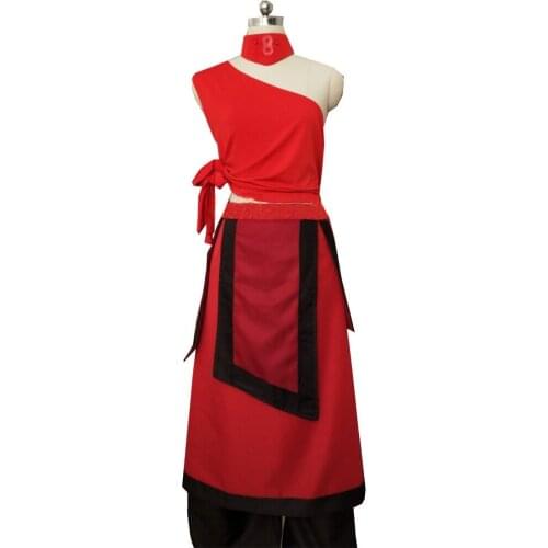 2018 Katara Red Dress Cosplay AvatarThe Last Airbender Adults Custom Made Top Skirt Costume Cosplay for Halloween Carnival