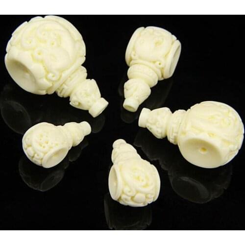 3pcs Fashion White Shell Power 3 Holes Guru Beads Buddha Head Bead Space Beads Carved Beads for DIY Rosary Jewelry Accessories