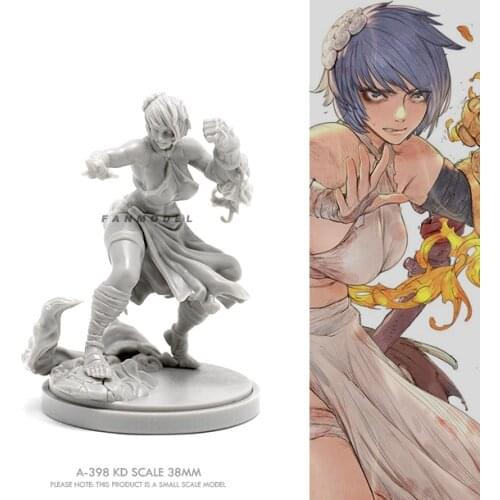 38mm Resin figure model kits Beauty Soldier DIY self-assembled A-398