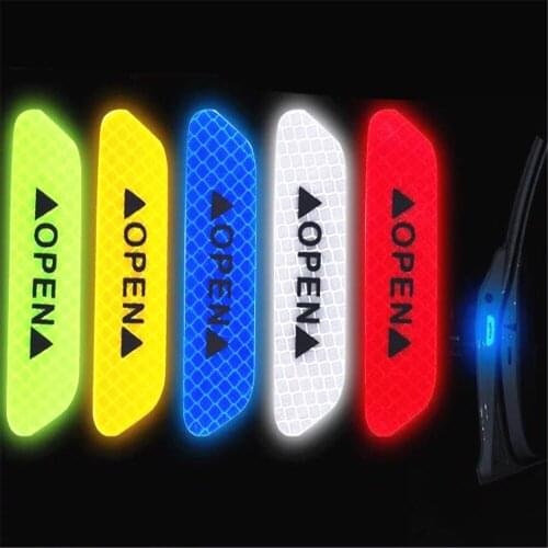 4pcs Car OPEN Reflective Tape Warning Mark for Honda PUYO Crosstour CR-Z S C City OSM FC Small