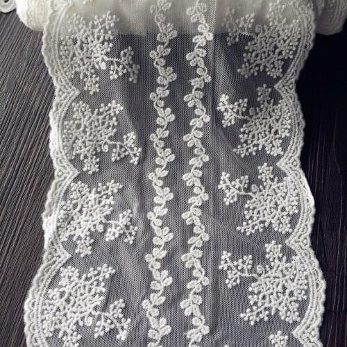 5 Yards Lace Trim Embroidered Snowflake Lace Fabric 17cm Wide DIY Craft&Sewing Dress Clothing Accessories High Quality