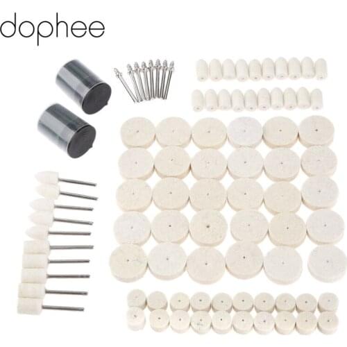 Dophee Dremel Accessories Wool Polishing Wheel for Metal Surface Buffing Grinding Polishing Pad for Dremel Rotary Tools 90PCS