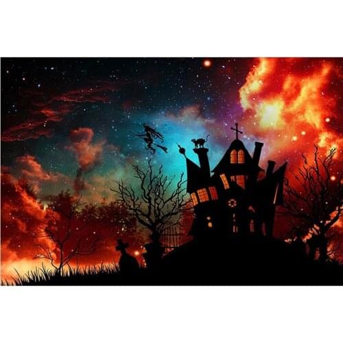 5D DIY Full Square Round Resin Diamond Painting "Witch Castle" Cross Stitch Embroidery Mosaic New Arrival Home Decoration