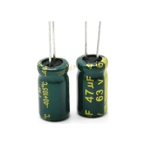 120pcs 63V 47UF 6*12 high frequency low impedance aluminum electrolytic capacitor 47uf 63V 20