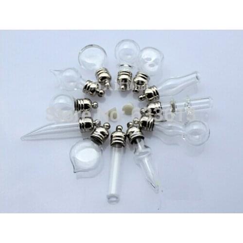 Free ship 300pcs/lot mixed style glass vial pendant rice glass bottle (price is only glass vial,no other findings)