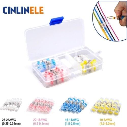 Free Shipping Box Heat Shrink Solder Sleeves Waterproof Wire Crimp Butt Terminals Connectors Terminator Electrical Conector