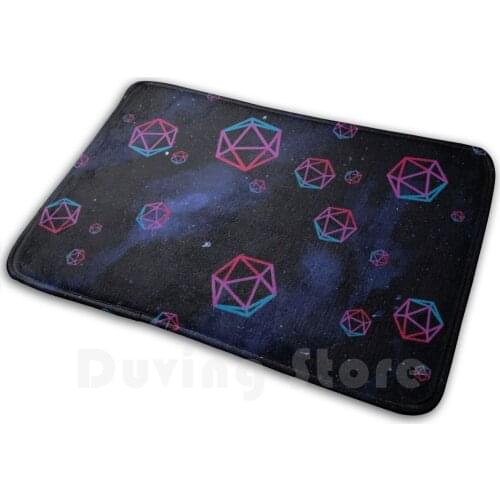 Bi Dice In Space Mat Rug Carpet Anti-Slip Floor Mats Bedroom Galaxy Nebula Galaxy Dice Queer Dnd Dnd Dnd Dice Ttrpg Dice