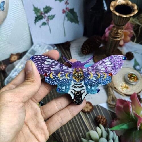 Moth Keychain Epoxy Resin Mold Necklace Pendant Silicone Mould DIY Crafts Jewelry Casting Tool