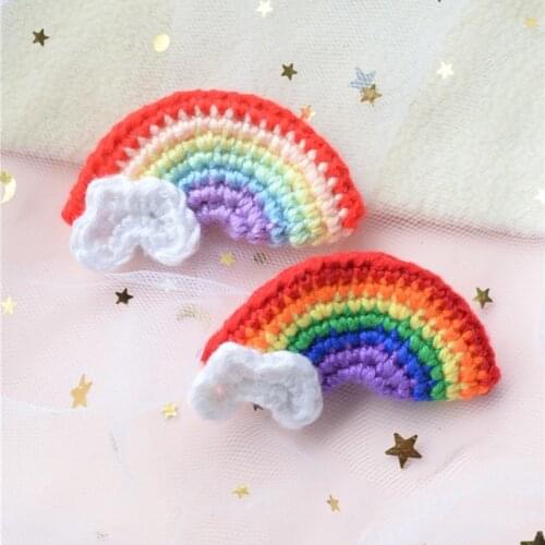 Boutique 10pcs Fashion Cute Crochet Rainbow Hairpins Solid Cartoon Barrettes Hair Clips Princess Headwear Girls Hair Accessories