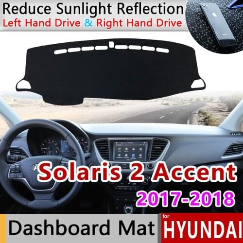 For Hyundai Solaris 2 Accent 2017 2018 HC Anti-Slip Mat Dashboard Cover Pad Sunshade Dashmat Protect Carpet Rug Accessories Cape