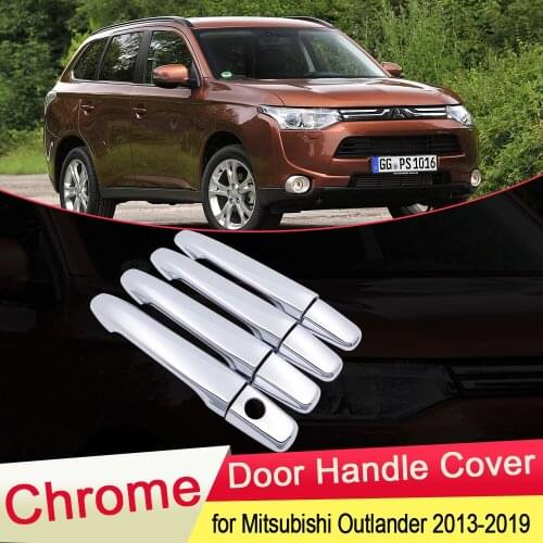 For Mitsubishi Outlander MK3 2013 2014 2015 2016 2017 2018 2019 Chrome Door Handle Cover Exterior Trim Catch Car Cap Accessories