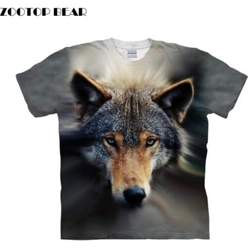 Wolf dog shirt 3d t-shirt Men tshirt Unisex Tee Printed Top Anime Camiseta Short Sleeve Tee Fashion Top Drop Ship ZOOTOP BEAR