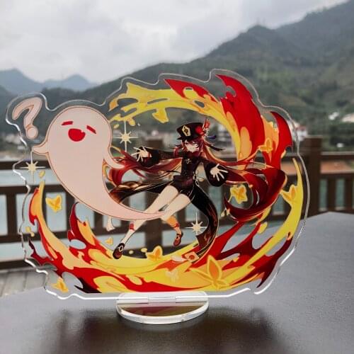 Genshin Impact Albedo Zhongli Diluc Ragnvindr Ganyu Hu Tao Large Acrylic Stand Figure Model Plate Desktop Decor Game Cosplay