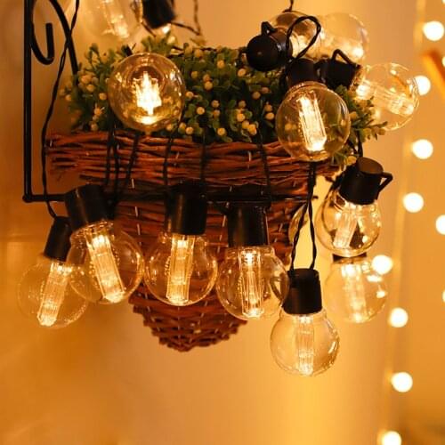 Vintage G50 Globe Bulb String Lights 20 Pcs Bulbs Outdoor Patio Light Guirlande Garden Party for Wedding Xmas Paito Decor