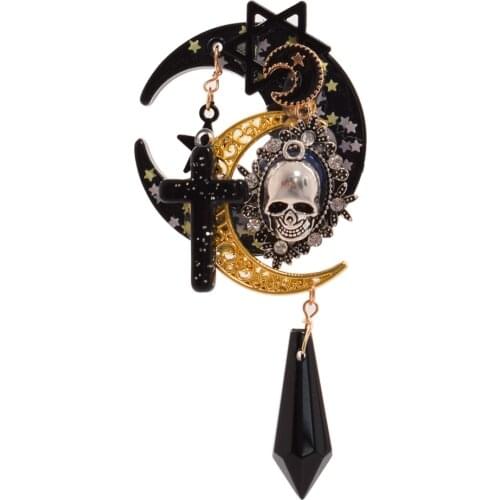 Halloween Girls Lolita Gothic Headwear Cross Skull Lace Mini Top Hat Hair Clip Handmade