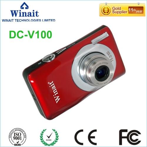 Good Selling 5x Optical Zoom 15mp Digital Compact Camera DC-V100 Fixed Focus Face&Smile Detection Fotografia Video Camcorder