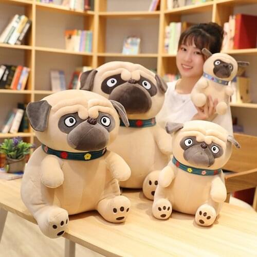 25-55cm Simulation Dog Plush Pug Toys Stuffed Animals Shar Pei Pug Plush Pillow Dolls Kids Baby Children Birthday Gift for Girls