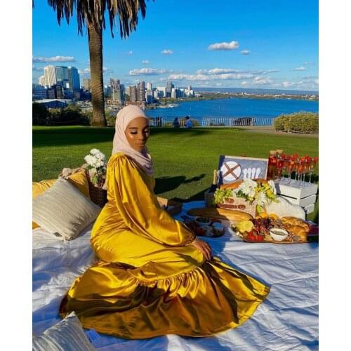 India Turkey Dubai Abayas Long Muslim Dress Women Bangladesh Kaftan Satin Maxi Abaya Islam Musulmane Vestidos Largos Plain Gown