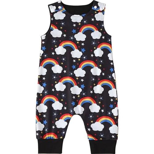 Newborn jumpsuit summer sleeveless rainbow printed jumpsuit baby clothes baby boy jumpsuit baby girl jumpsuit newborn clothes