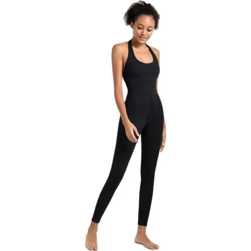 Yoga Sets Women Sleeveless Sexy Backless Jumpsuit Tights Gym Clothing Activewear High Elastic Workout Suit Fitness Sport Suits