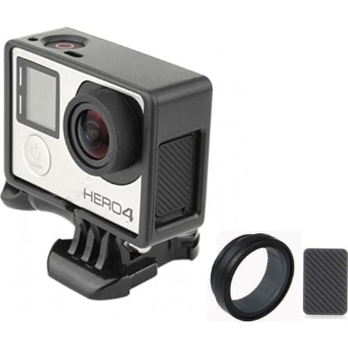 Frame Mount + Side Door Cover + UV Protective Lens for GoPro Hero 4 3+ 3 Housing Case for Go Pro 4 3+ Action Camera Accessories
