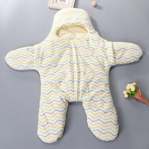 Cute Baby Star Baby Sleeping Bag Autumn and Winter Thick Section Cotton Newborn Split-legged Star Sleeping Bag with Feet
