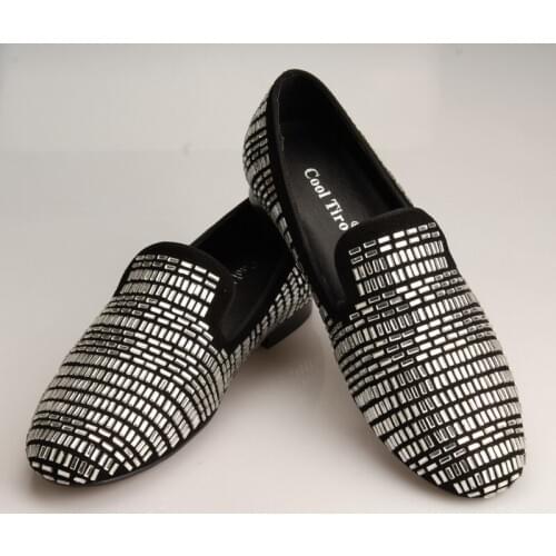 BIG SILVER diamond decoration comfortable fashion US 5-12 Mens flannelette wedding career work party dance shoes