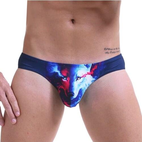WJ brand men sexy underwear briefs men gay underwear Men Jockstrap Low Waist Underpants fashion print new Arrival men shorts