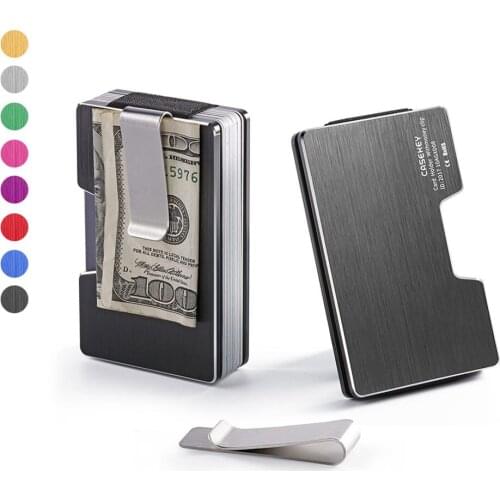 Wallet Money Clip Wallet Men Aluminum Alloy RFID Blocking Slim Cash Credit Purse FA$3