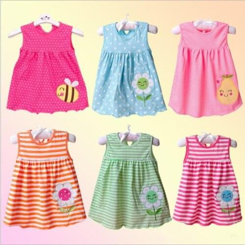 New Infant Kids Girls Child A-line Dress Sleeveless Floral Printed A variety of styles random delivery
