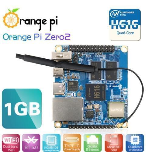 Orange Pi Zero 2 1GB RAM with Allwinner H616 Chip,Support BT, Wif ,Run Android 10,Ubuntu,Debian OS Single Board