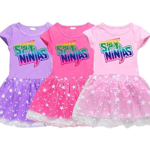 Toddler Girl Dresses Princess Costume Cotton SPY NINJA Kids Dresses for Girls COOKIESWIRLC Teenage Girls Summer Dress 2-12Y