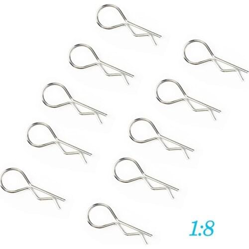 RC Accessories R Type Body Clip Pin for 1/8 Scale Remote Control Car Shell black sliver S338 100pcs