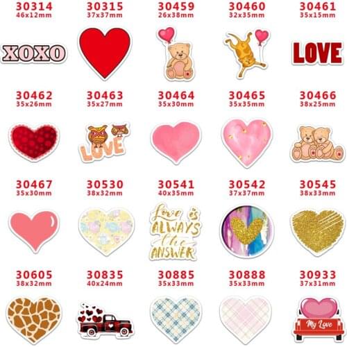 10 pcs Valentines Day Resin Flatback for Hair Bows Planar Resin Crafts Custom Resin for DIY Phone Decorations PR30314