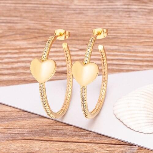 Luxury Romantic Heart Shape Copper Zircon Crystal Drop Earrings Elegant Women Wedding Party Love Sweet Girl Jewelry Lucky Gift