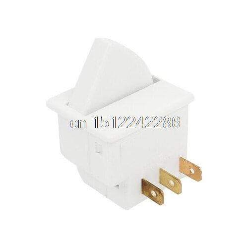 Rocker Lever Control 3 Terminals SPDT Fridge Door Light Switch White AC250V 0.5A